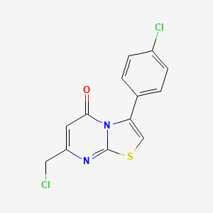 molecular formula C13H8Cl2N2OS B3044340 7-(chloromethyl)-3-(4-chlorophenyl)-5H-[1,3]thiazolo[3,2-a]pyrimidin-5-one CAS No. 100003-85-8