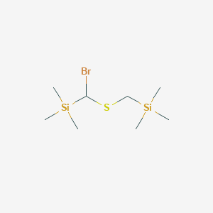 molecular formula C8H21BrSSi2 B3044345 Silane, [bromo[[(trimethylsilyl)methyl]thio]methyl]trimethyl- CAS No. 100005-01-4