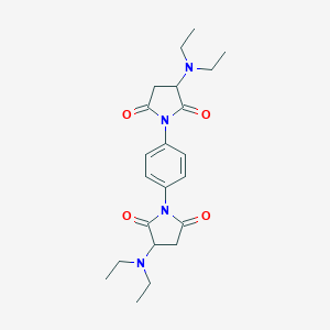 molecular formula C22H30N4O4 B304435 3-(Diethylamino)-1-{4-[3-(diethylamino)-2,5-dioxo-1-pyrrolidinyl]phenyl}-2,5-pyrrolidinedione 