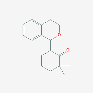 molecular formula C17H22O2 B3044351 Cyclohexanone, 6-(3,4-dihydro-1H-2-benzopyran-1-yl)-2,2-dimethyl- CAS No. 100008-36-4