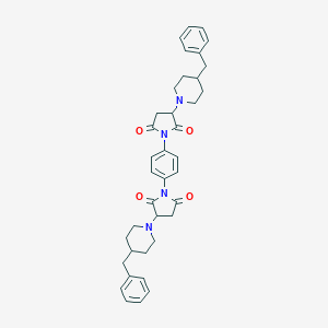 molecular formula C38H42N4O4 B304436 3-(4-Benzyl-1-piperidinyl)-1-{4-[3-(4-benzyl-1-piperidinyl)-2,5-dioxo-1-pyrrolidinyl]phenyl}-2,5-pyrrolidinedione 