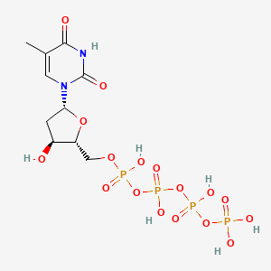 molecular formula C10H18N2O17P4 B3044369 5'-O-{Hydroxy[(hydroxy{[hydroxy(phosphonooxy)phosphoryl]oxy}phosphoryl)oxy]phosphoryl}thymidine CAS No. 10003-95-9