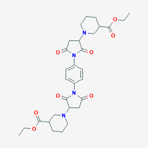 Diethyl 1,1'-[1,4-phenylenebis(2,5-dioxo-1,3-pyrrolidinediyl)]di(3-piperidinecarboxylate)
