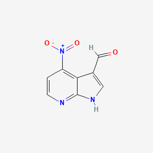 molecular formula C8H5N3O3 B3044377 4-nitro-1H-pyrrolo[2,3-b]pyridine-3-carbaldehyde CAS No. 1000340-43-1