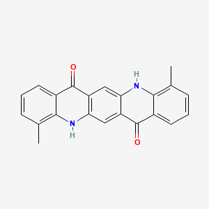 molecular formula C22H16N2O2 B3044409 Quino(2,3-b)acridine-7,14-dione, 5,12-dihydro-4,11-dimethyl- CAS No. 10005-29-5