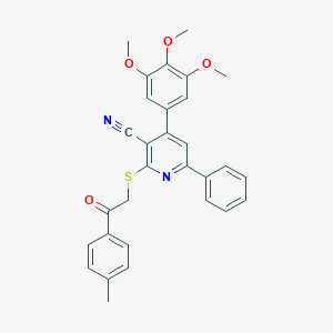 molecular formula C30H26N2O4S B304444 2-{[2-(4-Methylphenyl)-2-oxoethyl]sulfanyl}-6-phenyl-4-(3,4,5-trimethoxyphenyl)nicotinonitrile 