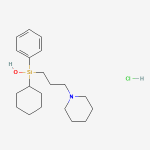 molecular formula C20H34ClNOSi B3044443 Silanol, cyclohexylphenyl[3-(1-piperidinyl)propyl]-, hydrochloride CAS No. 100069-68-9