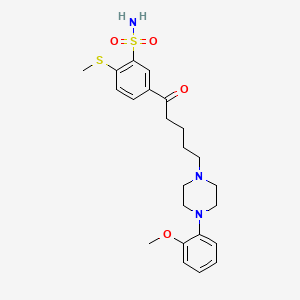 molecular formula C23H31N3O4S2 B3044452 Benzenesulfonamide, 5-(5-(4-(2-methoxyphenyl)-1-piperazinyl)-1-oxopentyl)-2-(methylthio)- CAS No. 100077-74-5