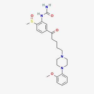 molecular formula C24H32N4O4S B3044453 (5-(5-(4-(2-Methoxyphenyl)-1-piperazinyl)-1-oxopentyl)-2-(methylsulfinyl)phenyl)urea CAS No. 100078-02-2