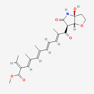 molecular formula C23H29NO6 B3044458 methyl (2E,3E,5E,7E,9E)-11-[(3aS,6S,6aR)-3a-hydroxy-5-oxo-3,4,6,6a-tetrahydro-2H-furo[3,2-b]pyrrol-6-yl]-2-ethylidene-4,6,10-trimethyl-11-oxoundeca-3,5,7,9-tetraenoate CAS No. 100079-50-3