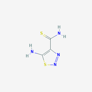 molecular formula C3H4N4S2 B3044477 1,2,3-噻二唑-4-甲硫酰胺，5-氨基- CAS No. 100097-66-3