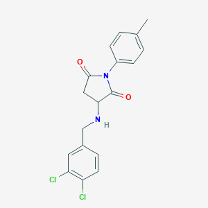 molecular formula C18H16Cl2N2O2 B304448 3-[(3,4-Dichlorobenzyl)amino]-1-(4-methylphenyl)-2,5-pyrrolidinedione 