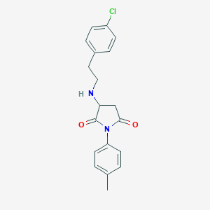 molecular formula C19H19ClN2O2 B304449 3-{[2-(4-Chlorophenyl)ethyl]amino}-1-(4-methylphenyl)pyrrolidine-2,5-dione 