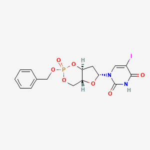molecular formula C16H16IN2O7P B3044493 1-((6R)-2-(Benzyloxy)-2-oxidotetrahydro-4H-furo(3,2-d)(1,3,2)dioxaphosphinin-6-yl)-5-iodopyrimidine-2,4(1H,3H)-dione CAS No. 100100-62-7