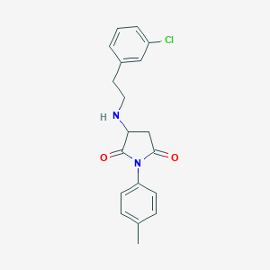 molecular formula C19H19ClN2O2 B304450 3-{[2-(3-Chlorophenyl)ethyl]amino}-1-(4-methylphenyl)-2,5-pyrrolidinedione 