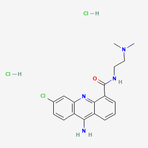 molecular formula C18H21Cl3N4O B3044501 4-Acridinecarboxamide, 9-amino-6-chloro-N-(2-(dimethylamino)ethyl)-, dihydrochloride CAS No. 100113-07-3