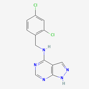 molecular formula C12H9Cl2N5 B3044507 N-[(2,4-dichlorophenyl)methyl]-1H-pyrazolo[3,4-d]pyrimidin-4-amine CAS No. 100124-91-2