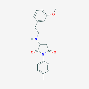 molecular formula C20H22N2O3 B304451 3-[2-(3-Methoxy-phenyl)-ethylamino]-1-p-tolyl-pyrrolidine-2,5-dione 