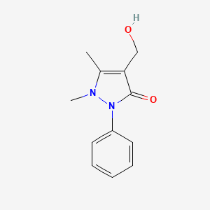molecular formula C12H14N2O2 B3044514 3H-Pyrazol-3-one, 1,2-dihydro-4-(hydroxymethyl)-1,5-dimethyl-2-phenyl- CAS No. 10013-09-9