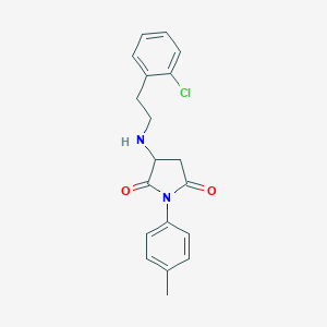 molecular formula C19H19ClN2O2 B304452 3-{[2-(2-Chlorophenyl)ethyl]amino}-1-(4-methylphenyl)-2,5-pyrrolidinedione 