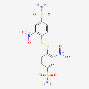 molecular formula C12H10N4O8S4 B3044527 4,4'-Dithiobis(3-nitrobenzenesulfonamide) CAS No. 100137-37-9