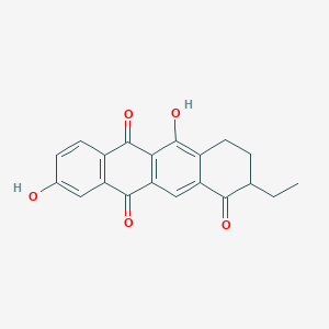 molecular formula C20H16O5 B3044540 1,6,11(2H)-Naphthacenetrione, 2-ethyl-3,4-dihydro-5,9-dihydroxy- CAS No. 100160-77-8