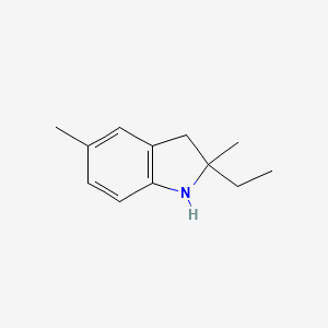 molecular formula C12H17N B3044541 1H-Indole, 2-ethyl-2,3-dihydro-2,5-dimethyl- CAS No. 100161-86-2