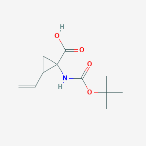 molecular formula C11H17NO4 B3044543 1-{[(Tert-butoxy)carbonyl]amino}-2-ethenylcyclopropane-1-carboxylic acid CAS No. 1001667-24-8