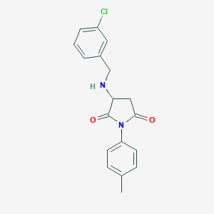 molecular formula C18H17ClN2O2 B304456 3-[(3-Chlorobenzyl)amino]-1-(4-methylphenyl)-2,5-pyrrolidinedione 