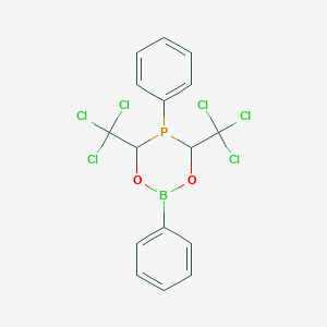 molecular formula C16H12BCl6O2P B3044562 1,3,5,2-Dioxaphosphaborinane, 2,5-diphenyl-4,6-bis(trichloromethyl)- CAS No. 100204-56-6