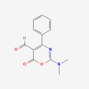 6H-1,3-Oxazine-5-carboxaldehyde, 2-(dimethylamino)-6-oxo-4-phenyl-