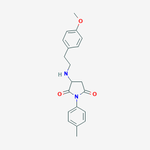 molecular formula C20H22N2O3 B304459 3-[2-(4-Methoxy-phenyl)-ethylamino]-1-p-tolyl-pyrrolidine-2,5-dione 