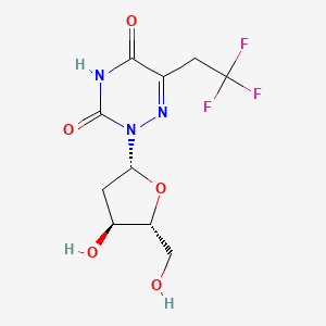 molecular formula C10H12F3N3O5 B3044590 5-(2,2,2-Trifluoroethyl)-6-aza-2'-deoxyuridine CAS No. 100244-27-7