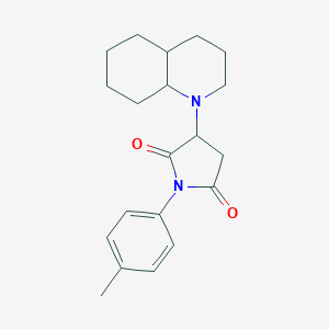 molecular formula C20H26N2O2 B304460 1-(4-methylphenyl)-3-octahydro-1(2H)-quinolinyl-2,5-pyrrolidinedione 