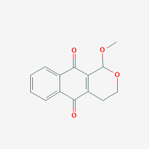 molecular formula C14H12O4 B3044604 1-Methoxy-3,4-dihydro-1H-benzo[g]isochromene-5,10-dione CAS No. 1002556-37-7