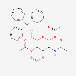 molecular formula C33H35NO9 B3044614 3-(Acetylamino)-2,5-di(acetyloxy)-6-[(trityloxy)methyl]tetrahydro-2h-pyran-4-yl acetate CAS No. 10026-54-7