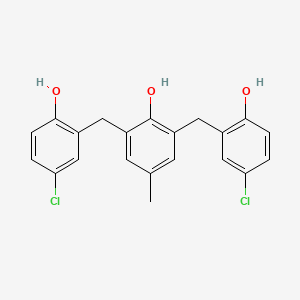 molecular formula C21H18Cl2O3 B3044617 Phenol, 2,6-bis[(5-chloro-2-hydroxyphenyl)methyl]-4-methyl- CAS No. 100267-42-3