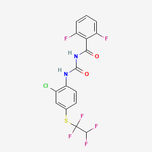molecular formula C16H9ClF6N2O2S B3044625 Benzamide, N-(((2-chloro-4-((1,1,2,2-tetrafluoroethyl)thio)phenyl)amino)carbonyl)-2,6-difluoro- CAS No. 100278-98-6