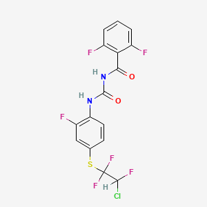 molecular formula C16H9ClF6N2O2S B3044627 N-((4-(2-Chloro-1,1,2-trifluoroethyl)sulfanyl-2-fluorophenyl)carbamoyl)-2,6-difluorobenzamide CAS No. 100279-32-1