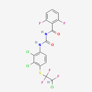 molecular formula C16H8Cl3F5N2O2S B3044628 N-((2,3-Dichloro-4-(2-chloro-1,1,2-trifluoroethyl)thiophenyl)carbamoyl)-2,6-difluorobenzamide CAS No. 100279-41-2