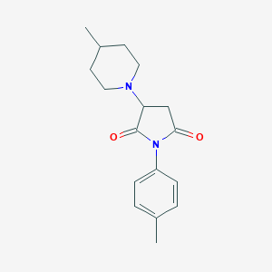molecular formula C17H22N2O2 B304463 1-(4-Methylphenyl)-3-(4-methyl-1-piperidinyl)-2,5-pyrrolidinedione 