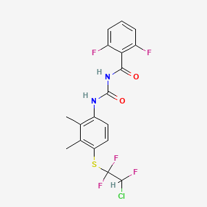 molecular formula C18H14ClF5N2O2S B3044632 N-((4-(2-Chloro-1,1,2-trifluoroethyl)thio-2,3-dimethylphenyl)carbamoyl)-2,6-difluorobenzamide CAS No. 100280-01-1