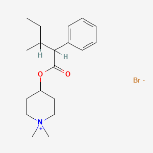 molecular formula C19H30BrNO2 B3044673 4-Hydroxy-1,1-dimethylpiperidinium bromide 3-methyl-2-phenylvalerate CAS No. 100337-30-2