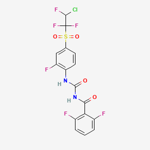 molecular formula C16H9ClF6N2O4S B3044677 N-((4-(2-Chloro-1,1,2-trifluoroethyl)sulfonyl-2-fluorophenyl)carbamoyl)-2,6-difluorobenzamide CAS No. 100341-38-6
