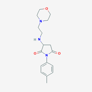 molecular formula C17H23N3O3 B304468 1-(4-Methylphenyl)-3-{[2-(4-morpholinyl)ethyl]amino}-2,5-pyrrolidinedione 