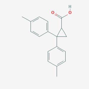 molecular formula C18H18O2 B3044703 2,2-Bis(4-methylphenyl)cyclopropane-1-carboxylic acid CAS No. 10036-83-6