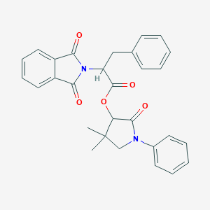 molecular formula C29H26N2O5 B304475 4,4-dimethyl-2-oxo-1-phenyl-3-pyrrolidinyl 2-(1,3-dioxo-1,3-dihydro-2H-isoindol-2-yl)-3-phenylpropanoate 