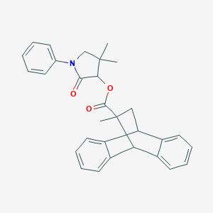 molecular formula C30H29NO3 B304476 4,4-Dimethyl-2-oxo-1-phenyl-3-pyrrolidinyl 15-methyltetracyclo[6.6.2.0~2,7~.0~9,14~]hexadeca-2,4,6,9,11,13-hexaene-15-carboxylate 
