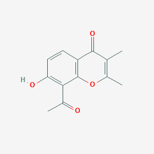 molecular formula C13H12O4 B3044760 4H-1-Benzopyran-4-one, 8-acetyl-7-hydroxy-2,3-dimethyl- CAS No. 100397-27-1