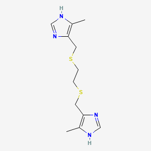 molecular formula C12H18N4S2 B3044785 4,4'-[Ethane-1,2-diylbis(sulfanediylmethylene)]bis(5-methyl-1H-imidazole) CAS No. 100442-40-8